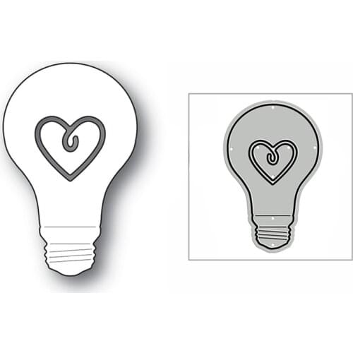 New Loving Heart Light Bulb 2020 Metal Cutting Dies for DIY Scrapbooking and Card Making Decorative Embossing Craft No Stamps