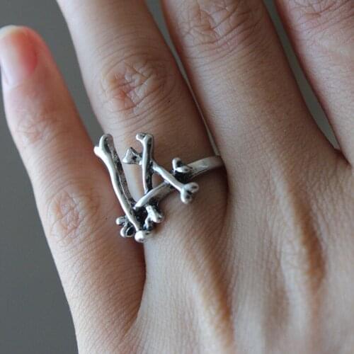 Wholesale 10PC Fashion Bone Combination "LA" Rings European And American Style Restoring Ancient Ways Mens Rings