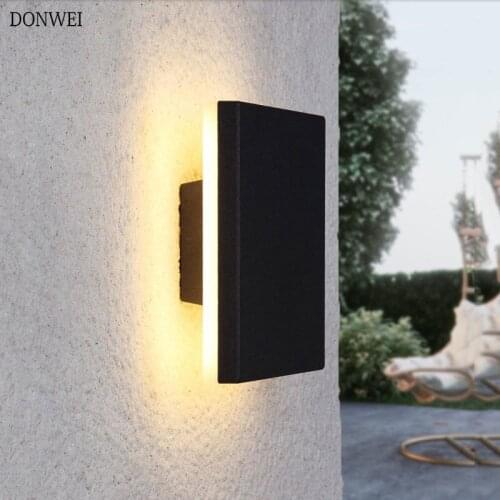 Outdoor 12W Led Wall Light Waterproof Wall Lamp Porch Garden Aisle Corridor Wall Lighting Round/Square Aluminum Wall Lights