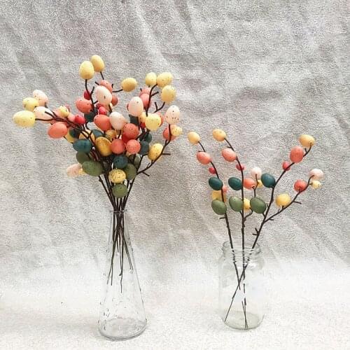 Easter decoration artificial eggs flowers colorful berry fake flower happy Easter home garden decor Easter flowers spring plants