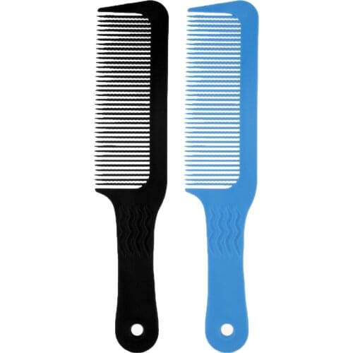 2pcs Pro Waved Teeth Flat Top Cutting Comb Barber Clipper Hair Styling Comb
