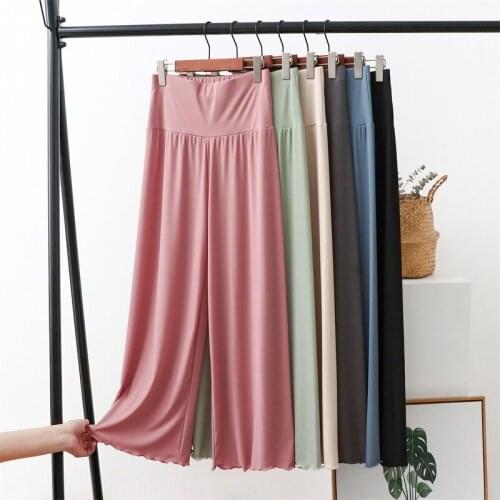 Plus Size Straight Pants 2020 Fall New Pants Fashion Casual Wide Leg Pants Women Korean Loose Large Size Pure Color Pijamas