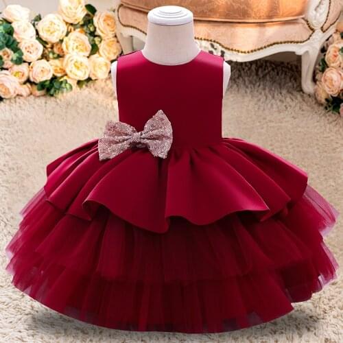 Christmas 1 Year Birthday Party Baptism Dress of Girls Infant Baby Custumes Kids Clothes for Lace Tutu Princess Costume