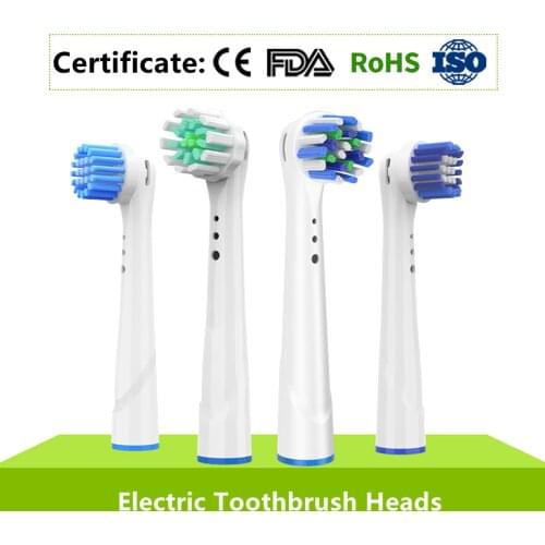 Replacement Toothbrush Heads For Oral B Rotary Electric Teethbrush 4pc/Pack Brush Head Precision Clean Cross Action 3D White