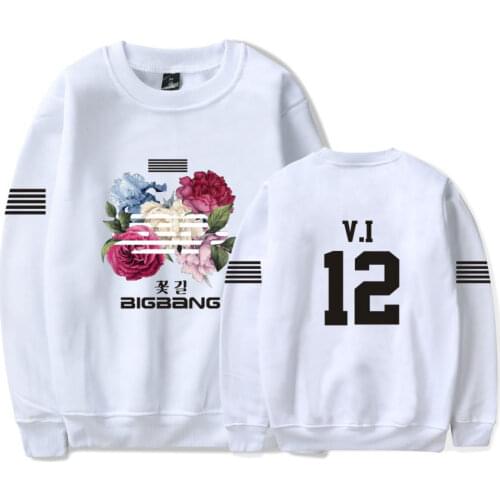 Bigbang Sweatshirts Men Women Personality Pullover Album Flower Road Print Sweatshirts Idol Bigbang Fashion Capless Sweatshirts