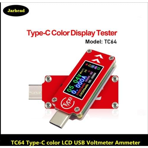 TC64 Type-C color LCD USB Voltmeter Ammeter Voltage Current Meter Multimeter Battery PD Charge Power Bank USB Tester