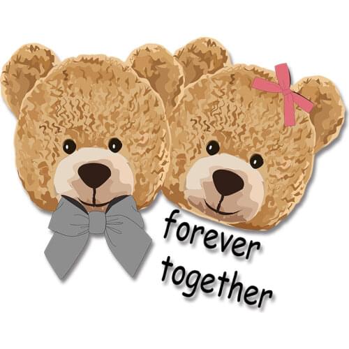 Bowknot Bear Heat Transfer PVC Patch Thermal transfer printing Patches for clothing Washable Applique on Clothes