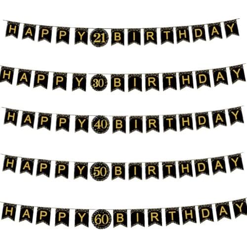 Cheers to 30 Years 30th Birthday Party Decorations Adult Paper Banner Letter Garland 40 50 60 70 Years Party Decoration