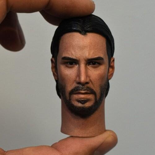 In Stock Maxnut M-005 1/6 Killer Keanu Reeves Head Sculpt PVC Male Soldier Head Carving Model Fit 12'' Action Figure Body Dolls