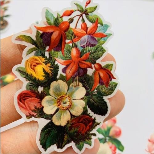 Vintage Oil painting Vase Flowers Stickers Junk Journal Planner Stickers Scrapbooking Decorative Sticker DIY Craft Photo Albums