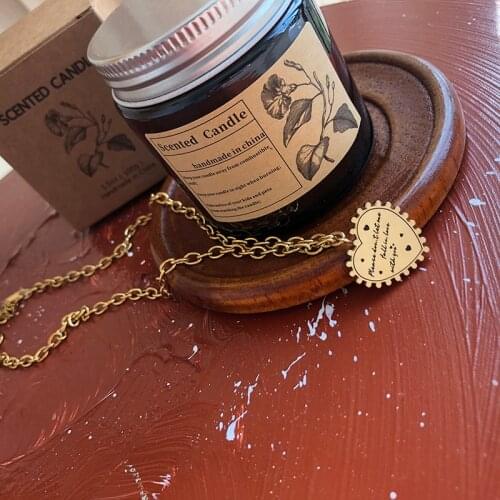 Valentines Gifts Epoxy Black Love Heart Pendant 18k Gold Chain Necklaces for Women Sweater Stainless Steel Womens Jewelry 2021