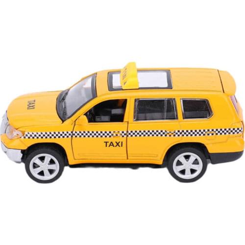 1:32 Diecast Russian LADA Alloy Taxi Model Children Alloy Simulation Sound Light Toys With Openable Door/Pull Back Function