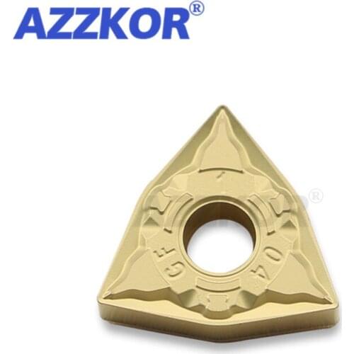 AZZKOR WNMG080404-GF/TM NT9125 Internal Inserts Turning Tools NC Center Lathe For Steel Machining Material Carbide Blades 10pcs