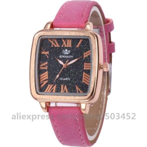 100pcs/lot RINNADY 919712 Regalos Para Square Shape Gifts Womens Watches Ladies Mujer Lady Leather Fashion Watch Women