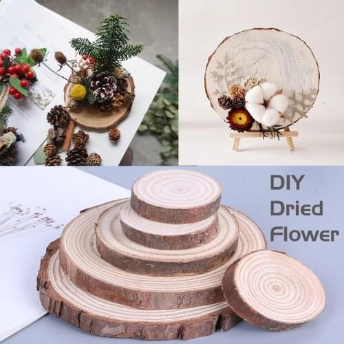 2-14cm Thick Wood Slices Natural Round Wood Chips Decor DIY Handmade Home Decoration Photograghy Props dried flower