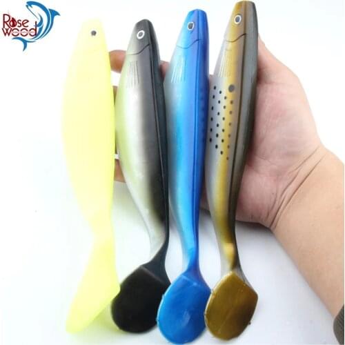 2PCS 240mm 75g Handmade Soft Bait Fish Fishing Lure Paddle Tail Manual Silicone Bass Minnow Bait Swimbaits Soft Plastic Lure