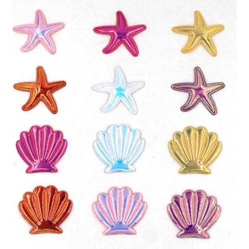 20pcs/lot Pu Starfish Padded Appliques for DIY Accessories Craft Handmade Decoration