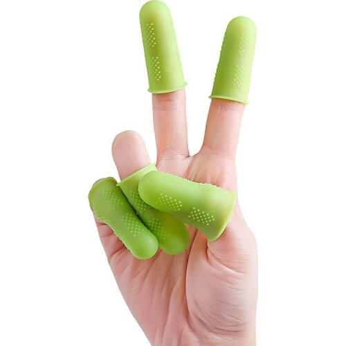 5pcs Silicone Finger Protector Finger Caps High Temperature Resistant Anti-slip Finger Cover Hamburger Pizza Food Catch Gloves