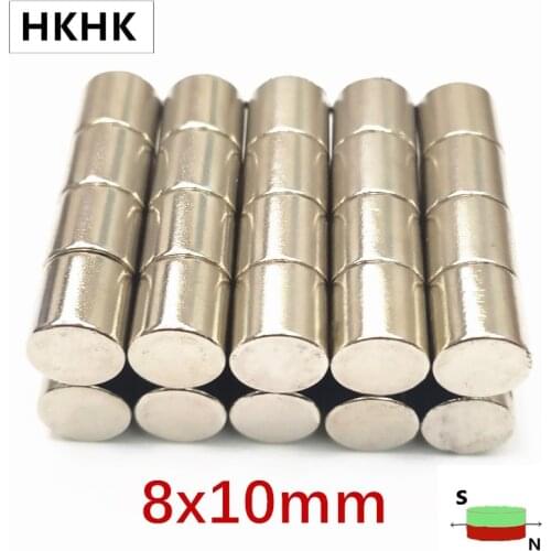 8x10 Neodymium Magnet 8mm x 10mm Super Powerful Strong Permanent Magnetic imanes N35 Round NdFeB 8X10 mm Magnetic standard