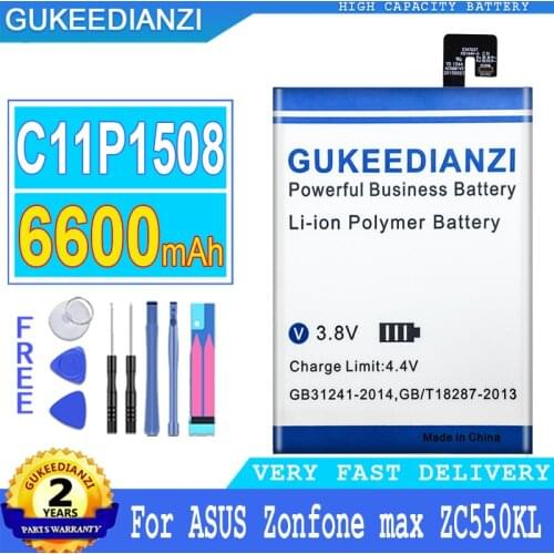 6600mAh GUKEEDIANZI Battery C11P1508 for Asus Zenfone Max 5000 5000Z ZC550KL Z010AD Z010DD C550KL Z010DA Big Power Bateria