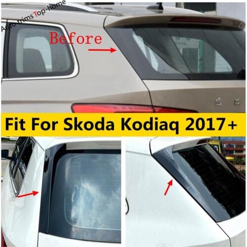 Accessories Rear Windshield Tail Window Spoiler Stripes Cover Trim Black Plastic Decor Exterior Kit For Skoda Kodiaq 2017 - 2021