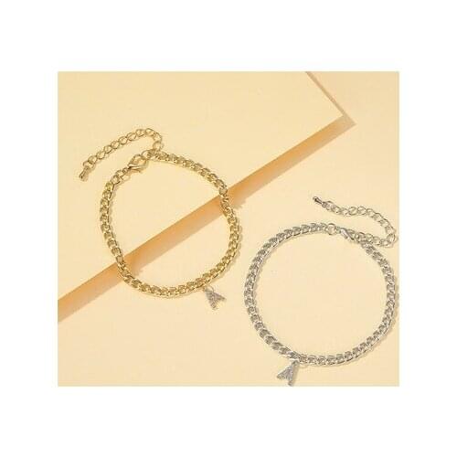 Crystal Zircon Initial A Letter Anklets Women Alphabet A Cuban Link Foot Chain Beach Leg Bracelets Boho Jewelry Christmas Gift