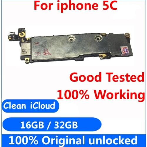 Clean unlocked iCloud motherboard for iphone 5C 16gb 32gb Original mainboard with IOS system good working logic board+Chips