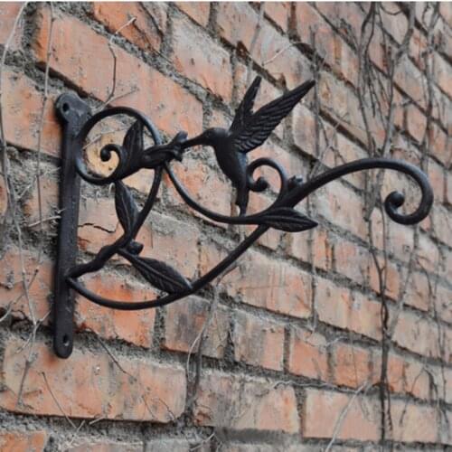 Decorative Garden Durable Hook For Flower Pots Hanging Basket Hanger Wrought Bracket Wall Mounted Cast Iron Home Use ZM806