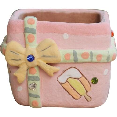 Glazed Succulent Plant Pot Ceramic Pot Breathable Water Absorption Color Changing Simulation Stone Flowerpot Creativity Lovely