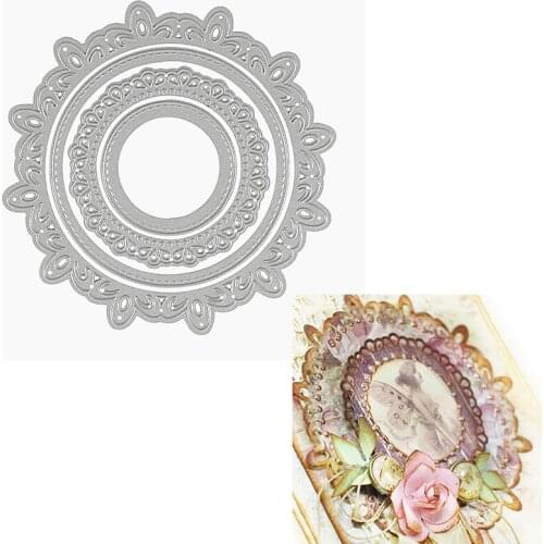 The round frame is suitable for metal cutting die DIY scrapbook photo album 3D greeting card making 2021 new