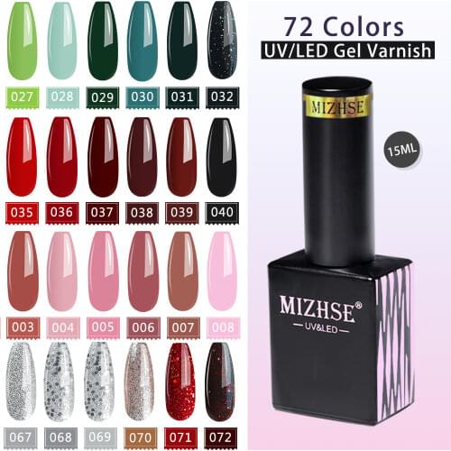MIZHSE 15ml Gel Nail Polish Nail Art Vernis Permanent Varnish Hybrid Color Soak Off Gel Nail Polish For Nails Manicure