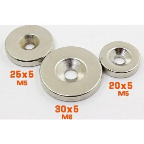 N50 Fridge Neodymium Magnet Perforation Lodestone Steel Nd-Fe-B Round Magnet 20X5MM 25X5MM 30X5MM 20*5 25*5 30*5