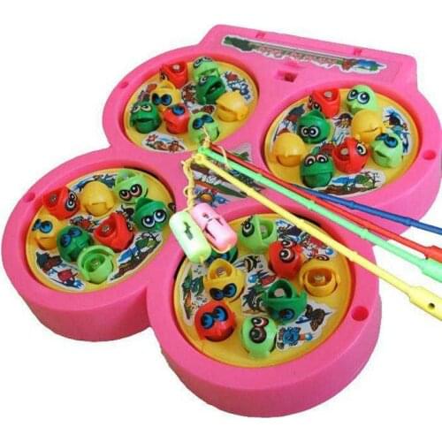 Fish Toy Packages Family Square Magnet Force Of Fishing Fancy Splashing Magnetic Four Sets Educational Battery Operated Unisex