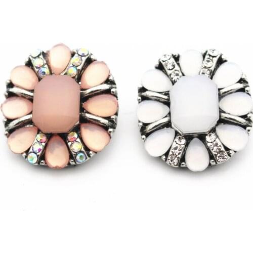 New Style Mixs 10pcs/lot 2 Coclors Metal Vintage Crystal Snap Buttons Fit 18mm/20mm DIY Snap Bracelet Bangles Jewelry Making