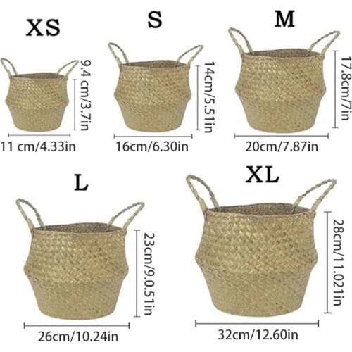 Wicker Planter Storage Basket Flower Baskets Laundry Storage Decorative Basket Rattan Flower Pot Planters Household Organizer