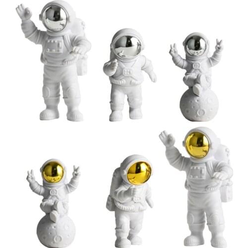 Resin Astronaut Sculpture Figurine Craft Desk Home Decoration Accessories Modern Birthday Gift