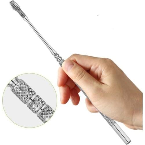 Portable Spiral Stainless Steel Earpick Curette Ear Wax Remover Spring Ear Clean