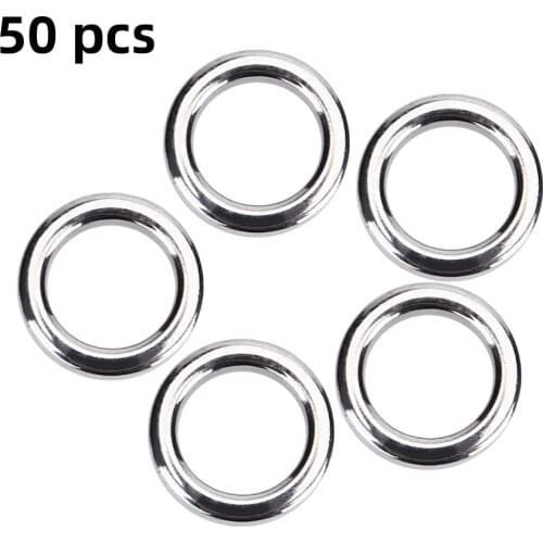 50PC 4/5/6 mm Fishing Split Rings Lure Solid Ring Jigging Loop Blank Crank Bait Connector Tackle Tool Stainless Steel Ring