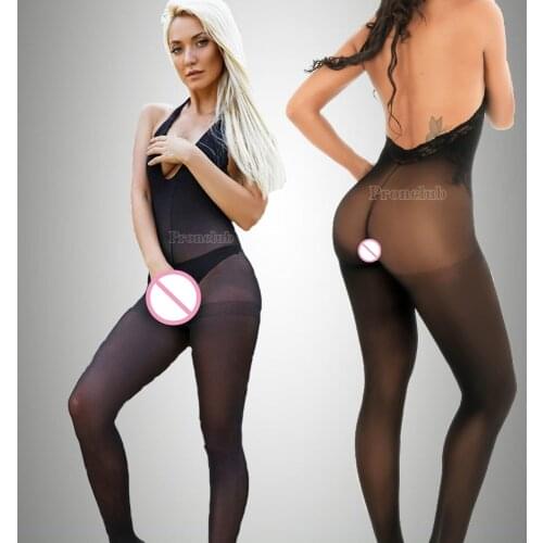 Sexy Bodystocking Open Crotch Catsuit Bodysuit Underwear Transparent Fetish Porno Sexi Women Crochless Erotic Baby Doll Costumes