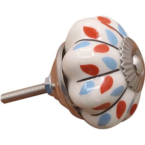 Lovely Pastoral Round Ceramic Closet Cupboard Cabinet Door Pull Handles Knob