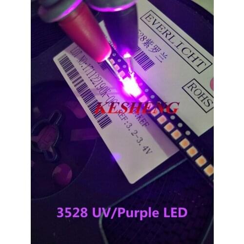 SMD led diode KESHENG 3528/1210 purple/uv smd/smt plcc-2 high quality ultra bright light-emitting diodes 3000PCS