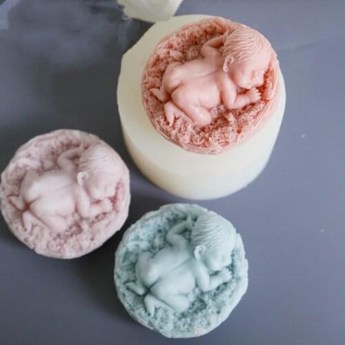 Sleeping Baby Candle Molds Aroma Plaster Clay Crafts For Car Decor Angel Shape Handmade Candle Soap Making Mould