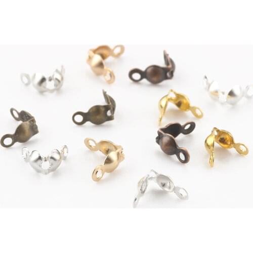 500Pcs/lot ) Jewelry Findings Charlotte Crimps Bead Connector Clasp Fitting Components For DIY Jewelry Making 4x8mm