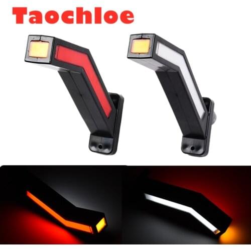 1Pair Waterproof Trailer LED Side Marker Lighting Outline Marker Truck Light Neon Stalk Side Marker Light For Trailer 12-24V