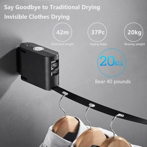 1 PC Free Punching Telescopic Clothesline Balcony Indoor Household Clothes Rack Clothesline ABS Free Retractable Clothesline