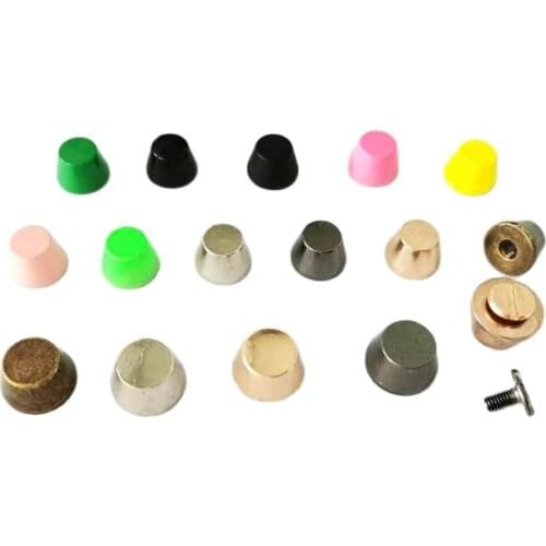10Pcs/Lot Colorful 12*7mm+7mm Flat Head Barrel Rivet Solid Copper Material Rivet Leather Craft Diy Handmade Accessories