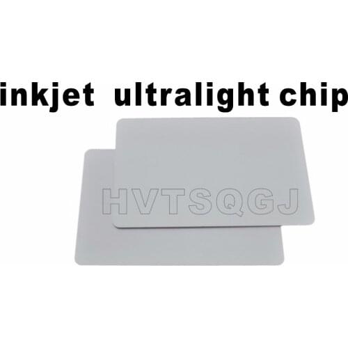 100pcs Free shipping Inkjet ultralight blank RFID ISO14443A smart chip pvc card