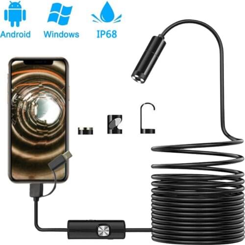 14.5mm Auto Focus Endoscope Camera 5MP HD Waterproof USB Borescope Pipe Car Inspection Camera for Android Smartphone PC