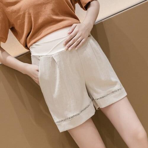 1229# Maternity Leisure Pants Summer Shorts Support Abdomen Elastic for Pregnant Women Shorts Maternity Trousers