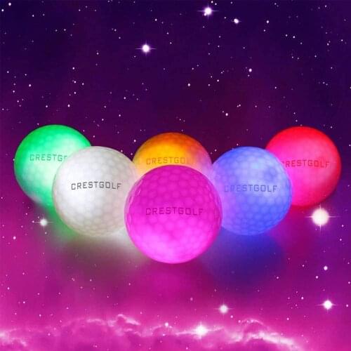 20pcs/Lot Crestgolf Flashing Glowing Golf Ball Night Glow Flash Light Up LED Golf Ball,Six Color (Updated Mixed Color Brighter)